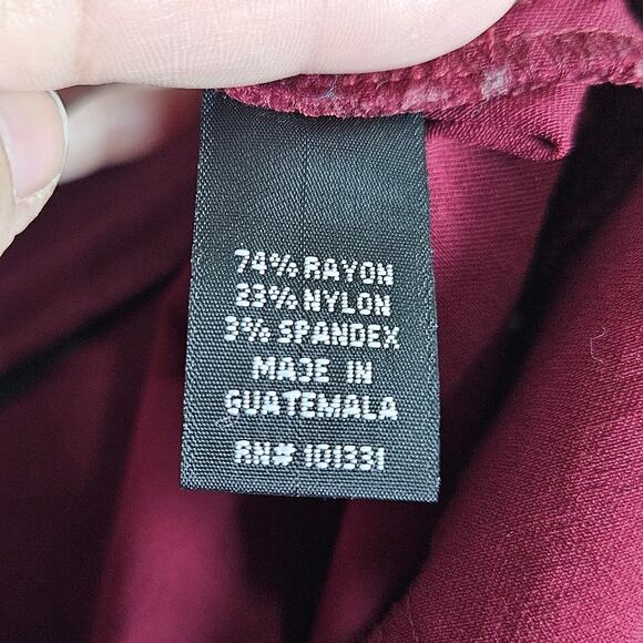 Charlotte Russe Pants Women XL Burgundy Straight Leg Stretch Career Workwear - Picture 5 of 11